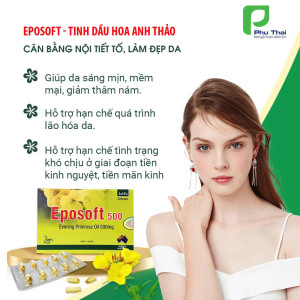 Viên uống cân bằng nội tiết tố, làm đẹp da Eposoft 500 (hộp 30 viên)